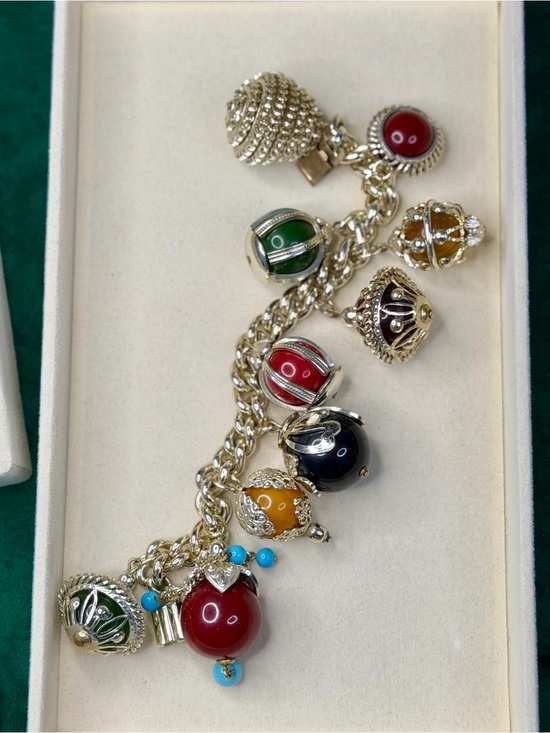 West Germany Jewelry - RARE WEST GERMANY Vintage Chinese Lantern Charm Bracelet Statement Piece